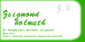 zsigmond wolmuth business card